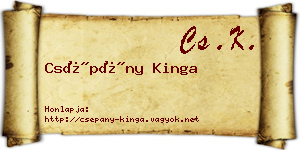 Csépány Kinga névjegykártya