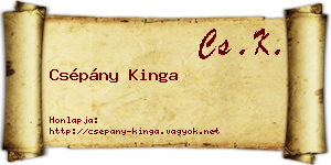 Csépány Kinga névjegykártya